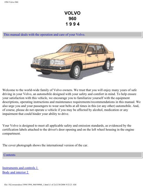 download Volvo 960 s workshop manual