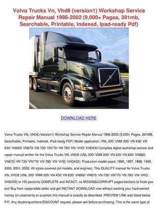 download Volvo Trucks FM FH NH12 VERSION2 workshop manual