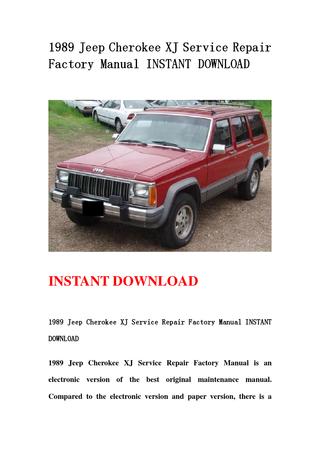 download XJ Jeep Cherokee workshop manual