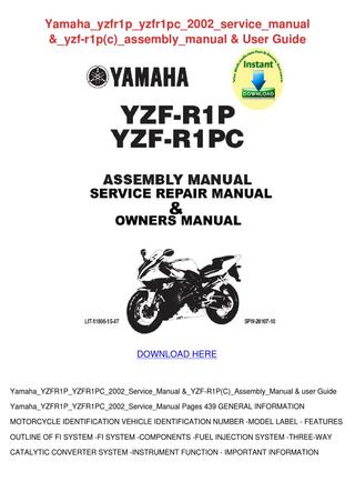 download YAMAHA MOTORCYCLES YZFR1P able workshop manual