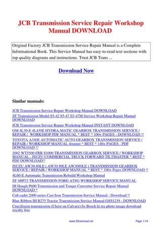 download ZF 4HP22 Transmission FORD JAGUAR BMW ATSG Gearbox workshop manual